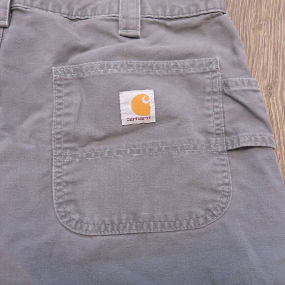 CARHARTT Cargo Work Casual Shorts Size 36 Men Original Fit Logo Cotton Gray - Picture 6 of 11